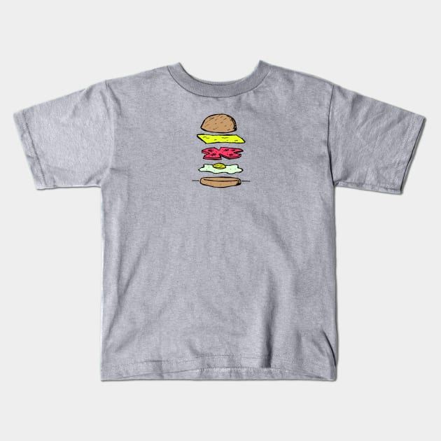 Pork Roll, Egg, and Cheese Sandwich Kids T-Shirt by gregfitz